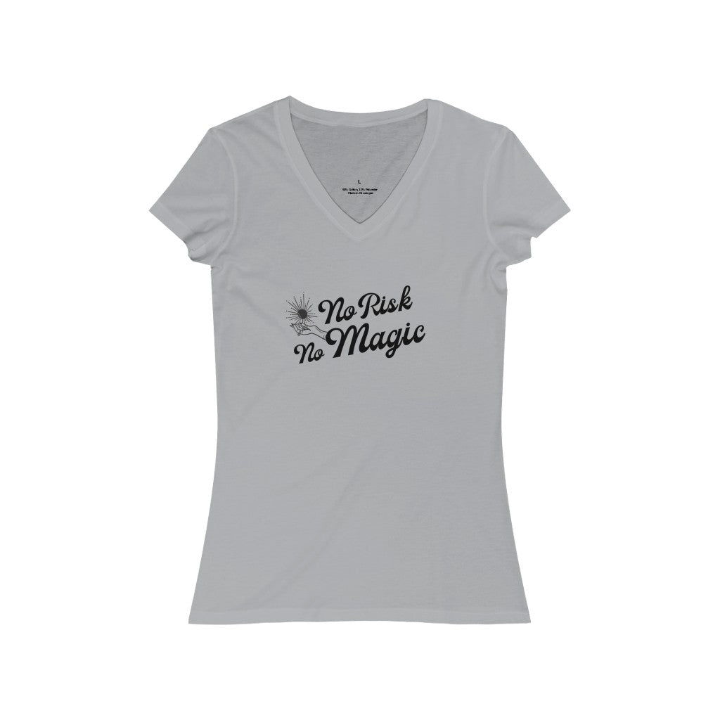 "No Risk No Magic" - By Circa - Women's Jersey Short Sleeve V-Neck Tee
