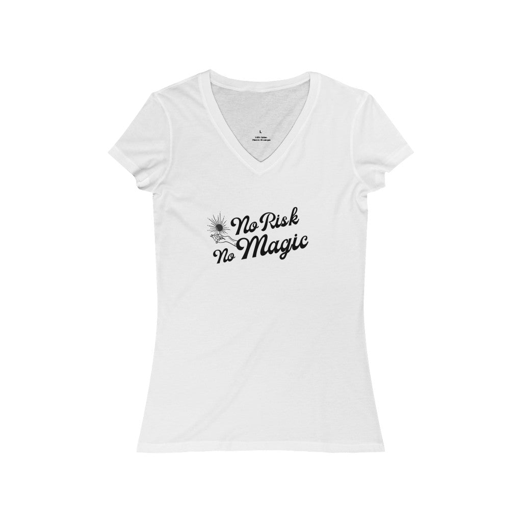 "No Risk No Magic" - By Circa - Women's Jersey Short Sleeve V-Neck Tee