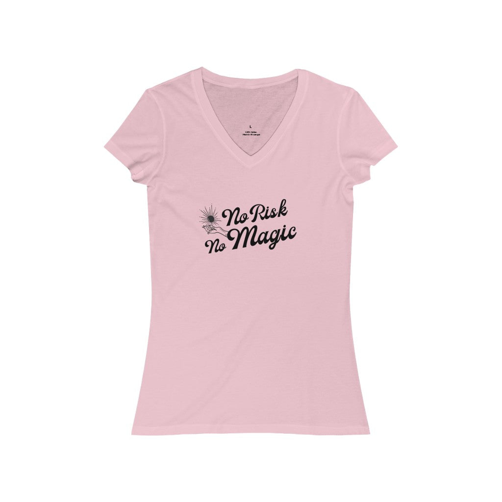"No Risk No Magic" - By Circa - Women's Jersey Short Sleeve V-Neck Tee