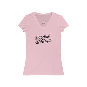 "No Risk No Magic" - By Circa - Women's Jersey Short Sleeve V-Neck Tee